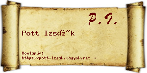 Pott Izsák névjegykártya